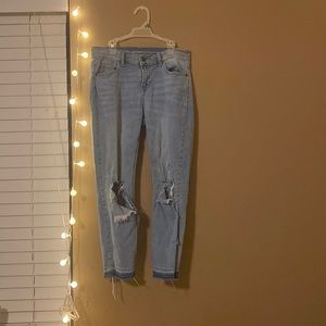 Women’s light wash distressed old navy boyfriend jeans